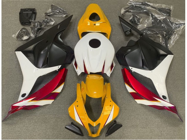 2009-2012 Gloss Red White and Yellow Honda CBR600RR Motorcycle Fairings 2009-2012 Gloss Red White and Yellow Honda CBR600RR Motorcycle Fairings