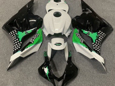 2009-2012 Gloss White & Green Splatter Honda CBR600RR Motorcycle Fairings