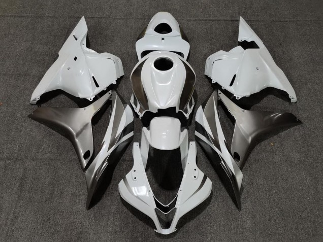 2009-2012 Gloss White and Silver Honda CBR600RR Motorcycle Fairings 2009-2012 Gloss White and Silver Honda CBR600RR Motorcycle Fairings