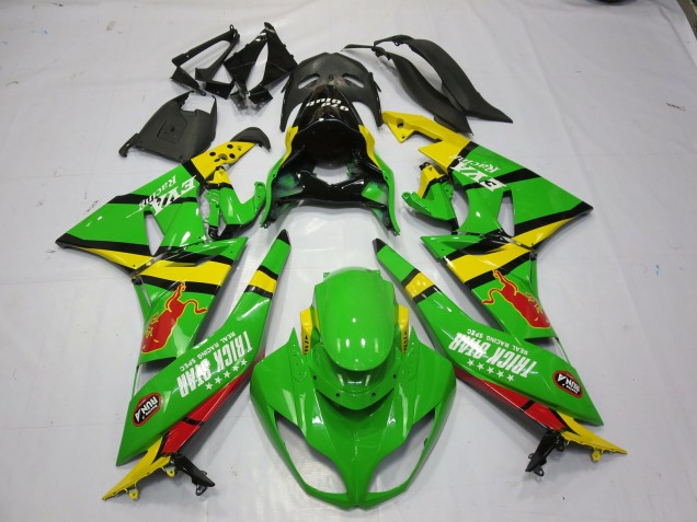 2009-2012 Green Yellow Kawasaki ZX6R Motorcycle Fairings