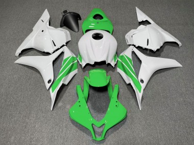 2009-2012 Green and White Side Stripe Honda CBR600RR Motorcycle Fairings