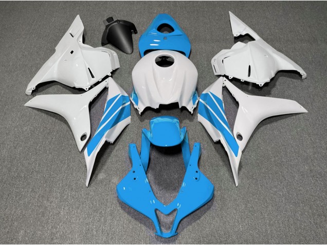 2009-2012 Light Blue and White Side Stripe Honda CBR600RR Motorcycle Fairings 2009-2012 Light Blue and White Side Stripe Honda CBR600RR Motorcycle Fairings