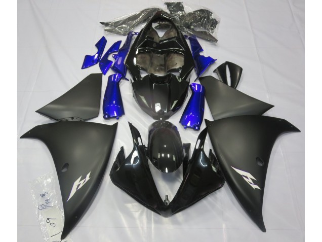 2009-2012 Matte Black & Blue Yamaha R1 Motorcycle Fairings 2009-2012 Matte Black & Blue Yamaha R1 Motorcycle Fairings