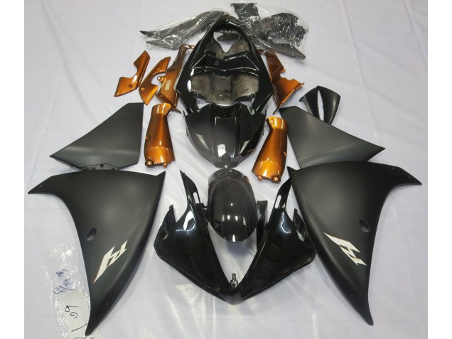 2009-2012 Matte Black & Orange Yamaha R1 Motorcycle Fairings 2009-2012 Matte Black & Orange Yamaha R1 Motorcycle Fairings