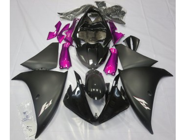 2009-2012 Matte Black & Pink Yamaha R1 Motorcycle Fairings