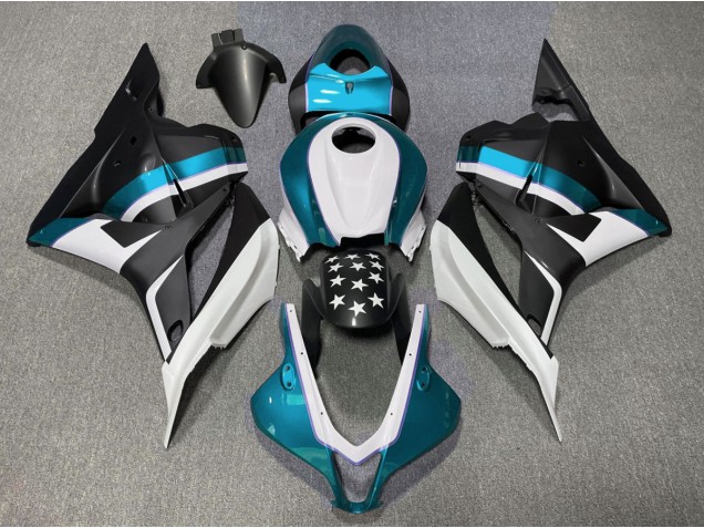 2009-2012 Matte Black and Light Blue Star Honda CBR600RR Motorcycle Fairings 2009-2012 Matte Black and Light Blue Star Honda CBR600RR Motorcycle Fairings