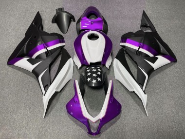 2009-2012 Matte Black and Purple Star Honda CBR600RR Motorcycle Fairings