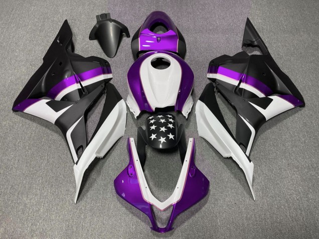 2009-2012 Matte Black and Purple Star Honda CBR600RR Motorcycle Fairings 2009-2012 Matte Black and Purple Star Honda CBR600RR Motorcycle Fairings
