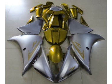 2009-2012 Matte Silver & Gold Yamaha R1 Motorcycle Fairings