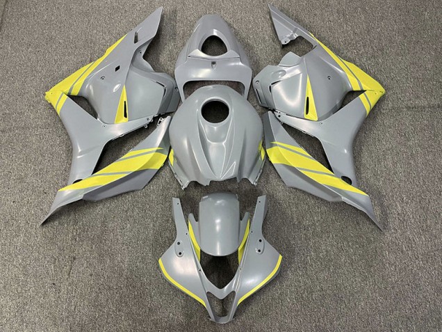 2009-2012 Nardo Gray and Yellow Honda CBR600RR Motorcycle Fairings 2009-2012 Nardo Gray and Yellow Honda CBR600RR Motorcycle Fairings