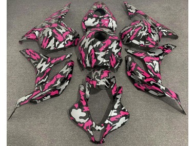 2009-2012 Pink and Silver Camo Honda CBR600RR Motorcycle Fairings
