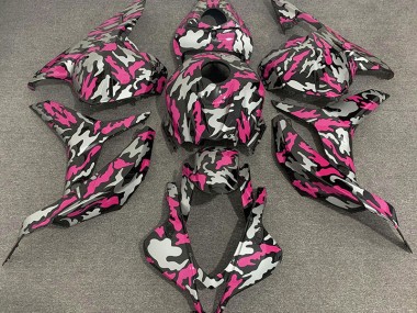 2009-2012 Pink and Silver Camo Honda CBR600RR Motorcycle Fairings