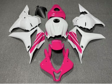 2009-2012 Pink and White Side Stripe Honda CBR600RR Motorcycle Fairings