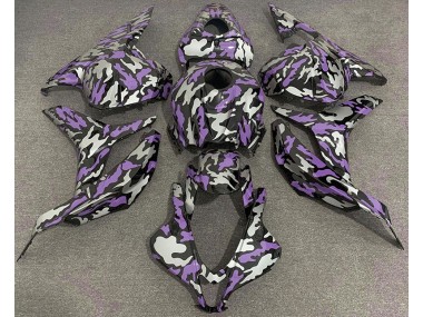 2009-2012 Purple and Silver Camo Honda CBR600RR Motorcycle Fairings
