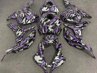 2009-2012 Purple and Silver Camo Honda CBR600RR Motorcycle Fairings