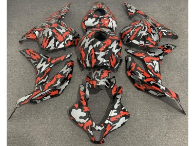 2009-2012 Red Grey Camo Honda CBR600RR Motorcycle Fairings