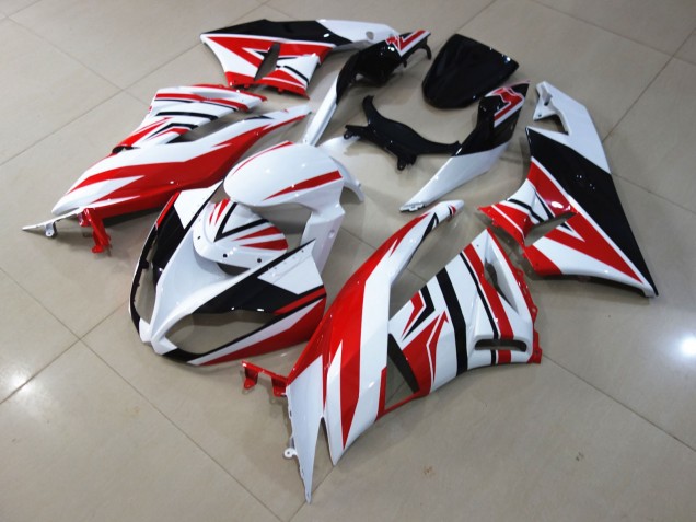 2009-2012 Red White Zagg Kawasaki ZX6R Motorcycle Fairings 2009-2012 Red White Zagg Kawasaki ZX6R Motorcycle Fairings