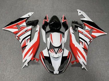 2009-2012 Red White and Black Zag Kawasaki ZX6R Motorcycle Fairings