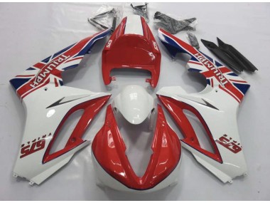 2009-2012 Red and White Triumph Daytona 675 Motorcycle Fairings