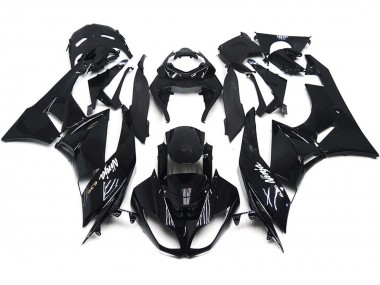 2009-2012 Slick Gloss Black Kawasaki ZX6R Motorcycle Fairings
