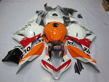 2009-2012 White Repsol Honda CBR600RR Motorcycle Fairings