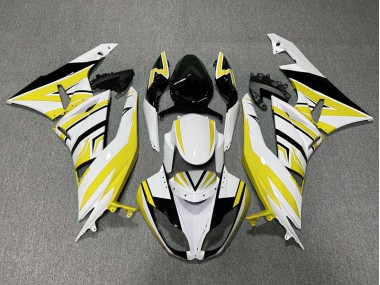 2009-2012 Yellow White and Black Zag Kawasaki ZX6R Motorcycle Fairings