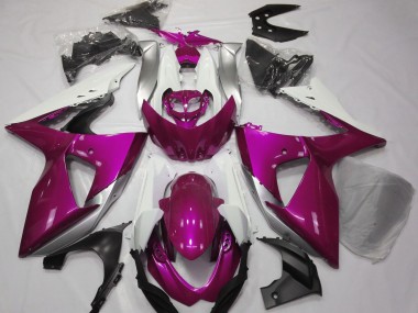 2009-2016 Gloss Pink & White Suzuki GSXR 1000 Motorcycle Fairings