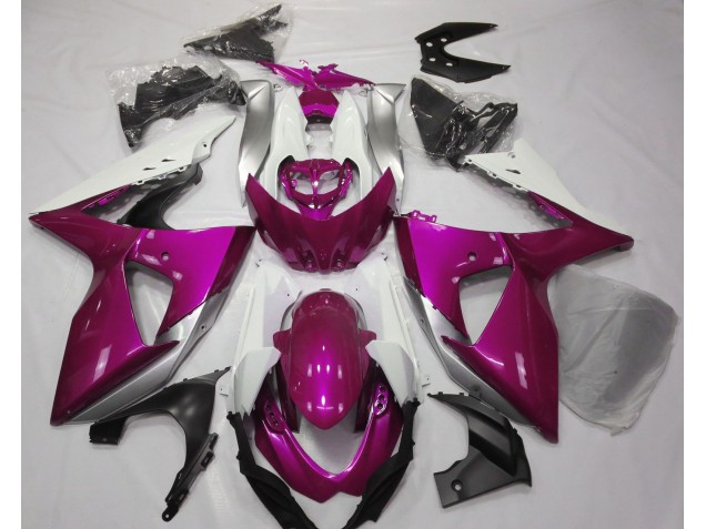 2009-2016 Gloss Pink & White Suzuki GSXR 1000 Motorcycle Fairings 2009-2016 Gloss Pink & White Suzuki GSXR 1000 Motorcycle Fairings
