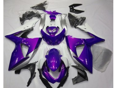 2009-2016 Gloss Purple & White Suzuki GSXR 1000 Motorcycle Fairings
