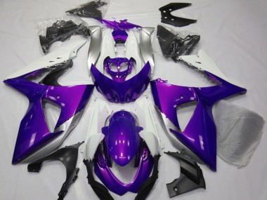 2009-2016 Gloss Purple & White Suzuki GSXR 1000 Motorcycle Fairings