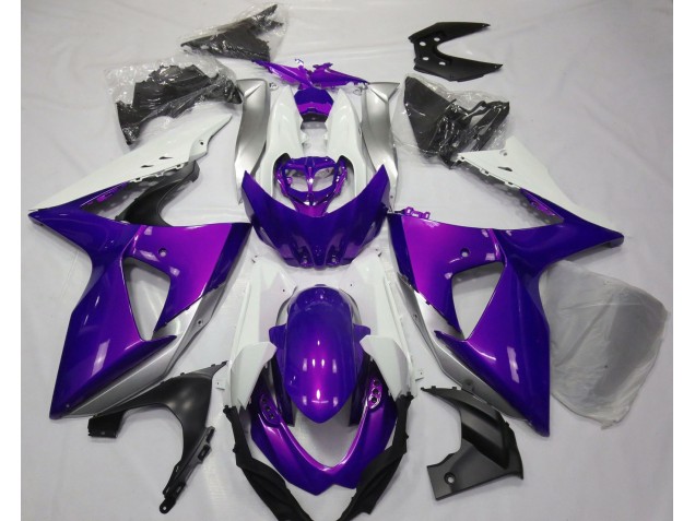 2009-2016 Gloss Purple & White Suzuki GSXR 1000 Motorcycle Fairings 2009-2016 Gloss Purple & White Suzuki GSXR 1000 Motorcycle Fairings