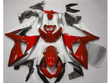 2009-2016 Gloss Red & White Suzuki GSXR 1000 Motorcycle Fairings