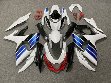 2009-2016 Gloss White Blue Black and Red Suzuki GSXR 1000 Motorcycle Fairings