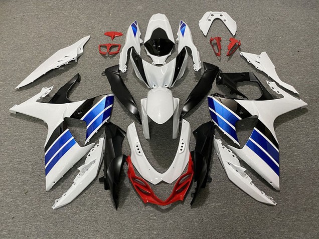 2009-2016 Gloss White Blue Black and Red Suzuki GSXR 1000 Motorcycle Fairings 2009-2016 Gloss White Blue Black and Red Suzuki GSXR 1000 Motorcycle Fairings