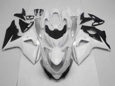 2009-2016 Gloss White and Silver Suzuki GSXR 1000 Motorcycle Fairings