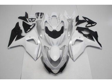 2009-2016 Gloss White and Silver Suzuki GSXR 1000 Motorcycle Fairings