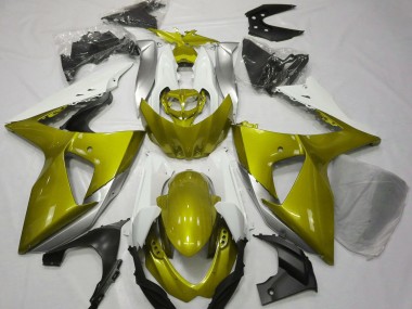 2009-2016 Gloss Yellow & White Suzuki GSXR 1000 Motorcycle Fairings