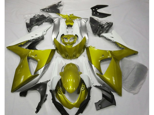 2009-2016 Gloss Yellow & White Suzuki GSXR 1000 Motorcycle Fairings 2009-2016 Gloss Yellow & White Suzuki GSXR 1000 Motorcycle Fairings