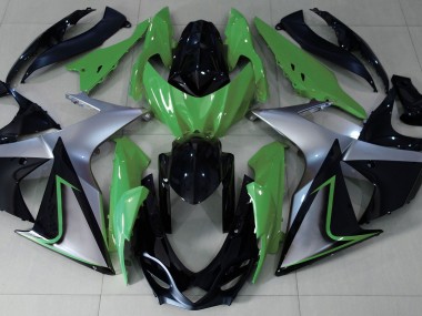2009-2016 Green Silver and Black Suzuki GSXR 1000 Motorcycle Fairings