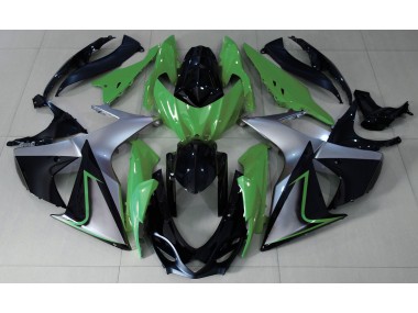 2009-2016 Green Silver and Black Suzuki GSXR 1000 Motorcycle Fairings