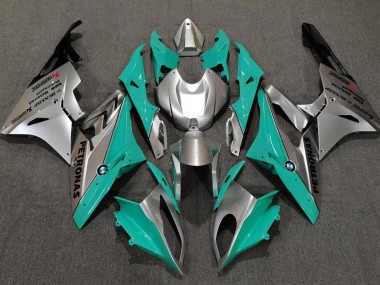 2009-2018 Teal and Silver BMW S1000RR Motorcycle Fairings