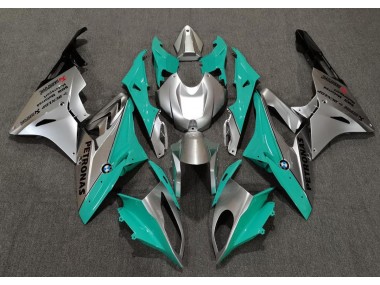 2009-2018 Teal and Silver BMW S1000RR Motorcycle Fairings