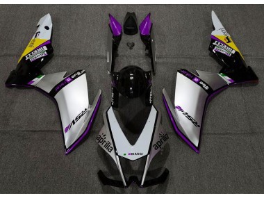 2010-2015 Silver Pirelli & Purple Aprilia RSV4 1000 Motorcycle Fairings