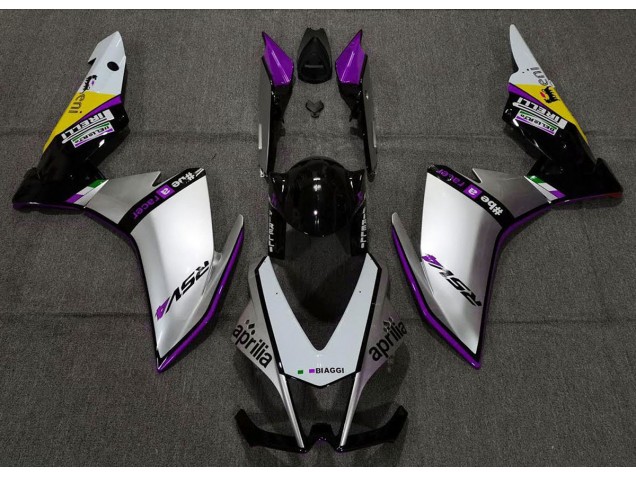 2010-2015 Silver Pirelli & Purple Aprilia RSV4 1000 Motorcycle Fairings 2010-2015 Silver Pirelli & Purple Aprilia RSV4 1000 Motorcycle Fairings