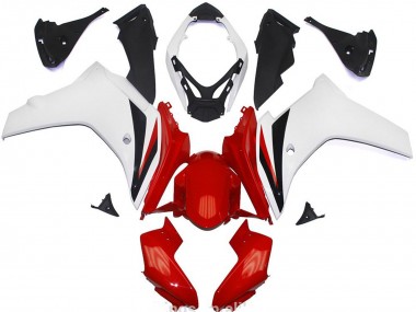 2011-2012 Red and White Gloss Honda CBR600F Motorcycle Fairings