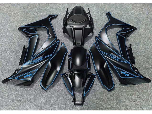 2011-2015 Matte Black & Blue Lining Kawasaki ZX10R Motorcycle Fairings 2011-2015 Matte Black & Blue Lining Kawasaki ZX10R Motorcycle Fairings