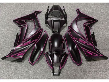 2011-2015 Matte Black & Pink Lining Kawasaki ZX10R Motorcycle Fairings