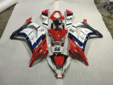 2011-2015 Red blue and White Race Kawasaki ZX10R Motorcycle Fairings