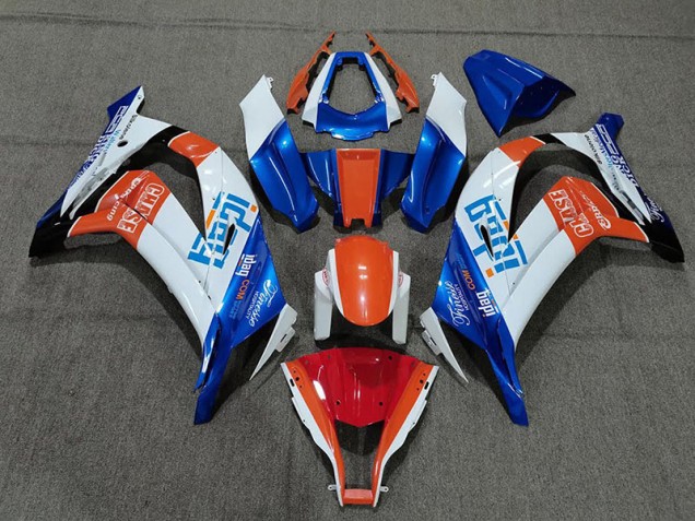 2011-2015 White Blue and Orange Kawasaki ZX10R Motorcycle Fairings 2011-2015 White Blue and Orange Kawasaki ZX10R Motorcycle Fairings