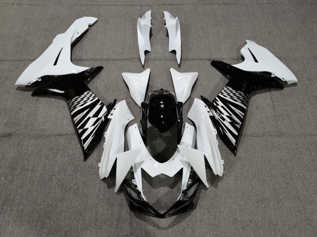 2011-2020 Black White and Silver Suzuki GSXR 600-750 Motorcycle Fairings 2011-2020 Black White and Silver Suzuki GSXR 600-750 Motorcycle Fairings